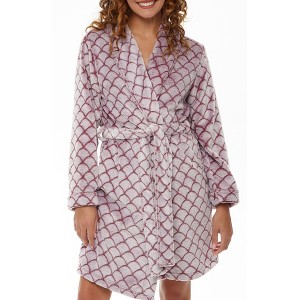 ADR Women's Warm Soft Plush Fleece Bathrobe, Knee Length Robe Short Woman - 1 of 4