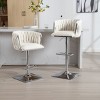 Adjustable Counter Height Barstools Set of 2,Vintage Barstools with Back and Layered Footrest,360° Swivel Boucle Barstools Set-Cuddlewood - 2 of 4