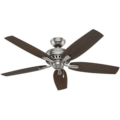 Hunter Fan Company 53321 Newsome Traditional 52 Inch Ultra Quiet Indoor Home Ceiling Fan without Light Fixture, Brushed Nickel