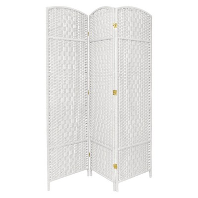 7 ft. Tall Diamond Weave Room Divider - White (3 Panels)