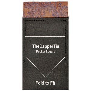 TheDapperTie - New Men's Paisley Flat Pre Folded Pocket Square on Card - 1 of 3