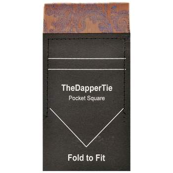 TheDapperTie - New Men's Paisley Flat Pre Folded Pocket Square on Card