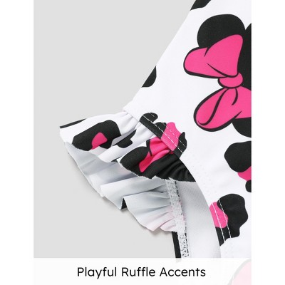 Mickey Mouse & Friends Disney Mickey Mouse & Friends Girls One Piece Swimsuits Ruffles Swimwear Beach Sport Bathing Suit 3-10Y (Roseo, Kids: 5-6 Years) — фото 8