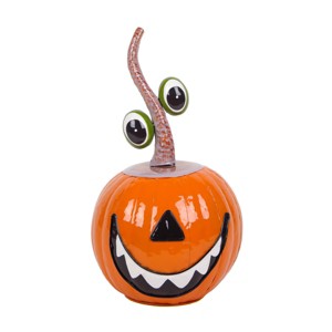 15" Halloween Floating Eyes Metal Pumpkin - National Tree Company - 1 of 4