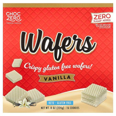 ChocZero, Premium Cookies, Wafers, Vanilla, 16 Cookies, 8 oz