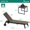 2 Patio Outdoor Textile Chaise Lounge Chairs with Side Table, Patio Chaise Lounge Set, Pool Sunbathing Lounger with 5-Level Backrest - 3 of 4