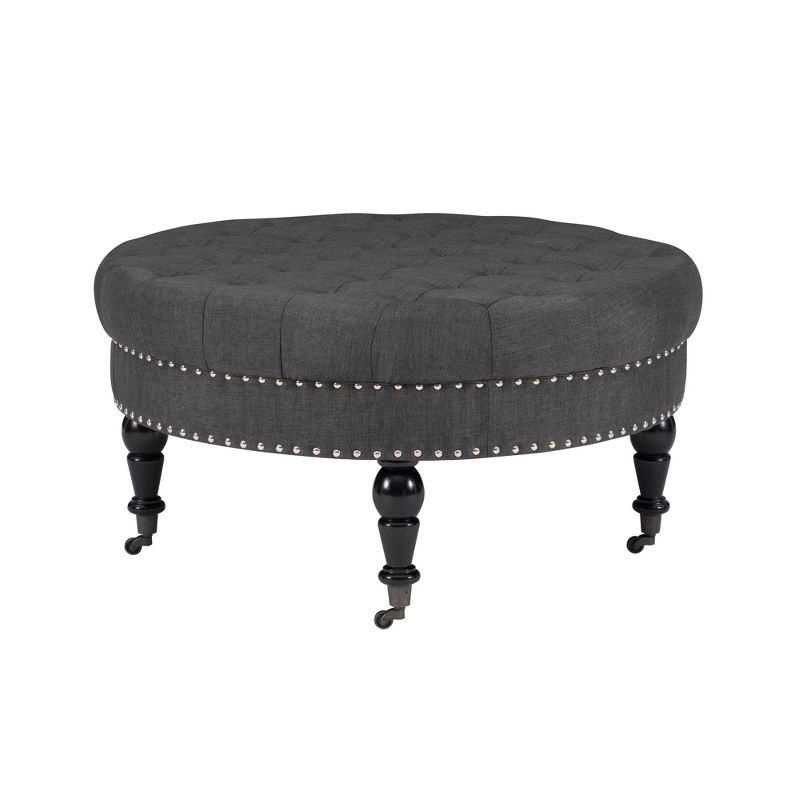 Isabelle Round Tufted Ottoman - Linon, 6 of 15