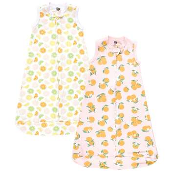 Hudson Baby Infant Girl Interlock Cotton Sleeveless Sleeping Bag, Citrus Orange