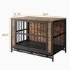 FURNIinspire Pet Crates And Houses Wooden Dog Crate Table, Dog Kennel With 2 Sliding Doors, Decorative Pet Cage House, Brown, 38.9"*23.78"*28.07" - 3 of 4