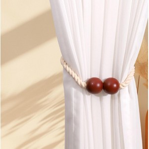 Magnetic Wooden Ball Curtain Tieback (set of 2) - Tree City - 1 of 3