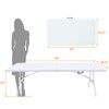 Vynxaria Folding Tables - 96-Inch Portable Table for Camping, Picnics, and Parties, White - 3 of 4