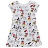 Disney Minnie Mouse Mickey Mouse Short Sleeve Dress Scrunchy Set Gray  - image 2 of 4