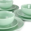 Elama Luna 18 Piece Porcelain Dinnerware Set in Mint - image 3 of 4