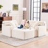 VASIP 104" L-Shaped Chenille Convertible Chaise Sectional Sofa ,30D High-Density Sponge, for Apartment,Living Room,No Assembly,Antiuqe White - 3 of 4