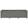 vidaXL Raised Bed 47.2"x15.7"x15", Light Gray Polypropylene Flower Box Garden Planter for Patio, Balcony, and Outdoor Spaces - Stylish Rattan Pattern - 4 of 4