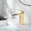 Sumerain Waterfall Brushed Gold Bathroom Sink Faucet with Single Handle 304 Stainless Steel Material - 2 of 4