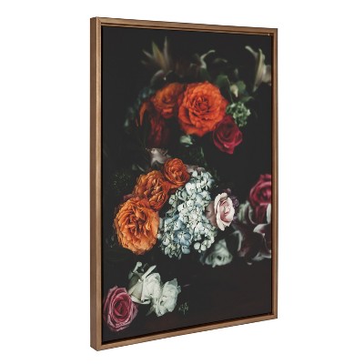 Abundance Floral Print on Canvas with Gold Frame, 23x33
