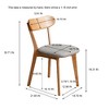 Lyngins Solid Oak Armless Dining Chair, Wooden Armless Chair with Upholstered Cushion, Natural Kitchen Chair & Living Room Chair - 3 of 4