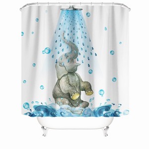 Elephant Bath Shower Curtains for Bathroom Waterproof Fabric Bath Curtain Durable Soft Stylish Bathroom Decor 72x72 Inch - 1 of 1