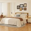 FUFU&GAGA Queen Size Acacia Wood Bed Frame with Upholstered Headboard and Storage Drawers Solid Wood Platform Bed Platform Bed - 3 of 4