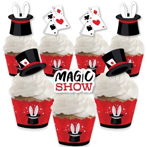Big Dot of Happiness Ta-Da, Magic Show - Cupcake Decoration - Magical Birthday Party Cupcake Wrappers and Treat Picks Kit - Set of 24 - 1 of 4