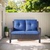 Gymojoy Outdoor PE Wicker Sofa Loveseat Sofa with Soft Cushion - 4 of 4