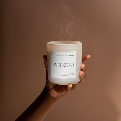 Weekend Tan Matte Jar Soy Candle with Amber and Lavender
