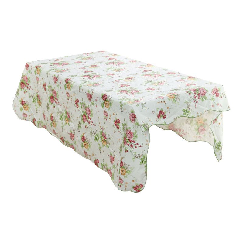 54"x71" Rectangle Vinyl Water Oil Resistant Printed Tablecloths Pink Rose - PiccoCasa, 1 of 5