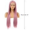 Unique Bargains Women's Long Straight Lace Front Wigs with Adjustable Wig Cap 24" 1 Pc - 2 of 4