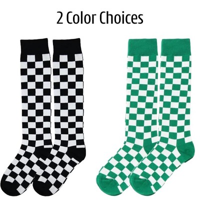 Checker Patterned Knee High Socks from the Sock Panda (Women's Sizes, Adult Medium)