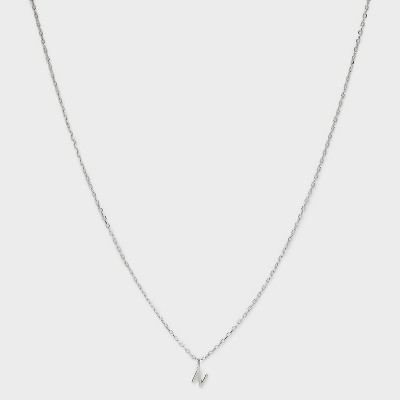 Sterling Silver Small Polished Initial Pendant Necklace - A New Day™ Silver