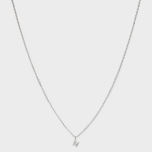 Sterling Silver Small Polished Initial Pendant Necklace - A New Day™ Silver - 1 of 4