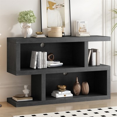 Modern Console Table, 47.2'' Sofa Table Entry Way Table With Symmetrical 2-Tier Open Storage Shelf, Hallway Table Entryway Table Display Shelf