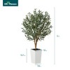 DR.Planzen 72" Artificial Olive Tree with Real Wood Branches - 6FT UV Resistant Indoor/Outdoor Fake Plant in 15.7" Planter (B/W/Coffee) - 3 of 4