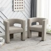KINWELL 28" Wide Boucle Upholstered Square Armchair (Set of 2) - 3 of 4