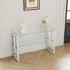 APRILSOUL47.24"Console Table Stainless Steel Glass - 4 of 4
