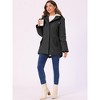 INSPIRE CHIC Women's Winter Coats Drawstring Waist Front Pockets Faux Fur Hooded Parka Barn Jackets - 2 of 4