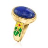 Ross-Simons Lapis and Multicolored Enamel Floral Ring in 18kt Gold Over Sterling - 3 of 4