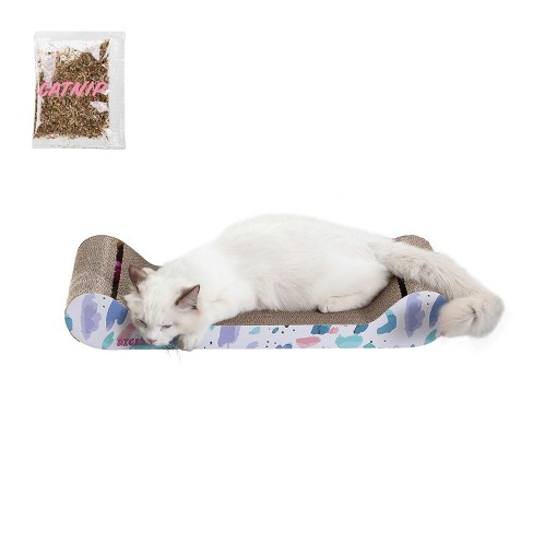 Pet Life ® 'Triangular Puzzle' Designer Premium Quality Kitty Cat Scratcher Lounge Toy and House with Catnip main image 0