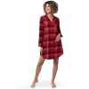 Fruit of the Loom Women's Long Sleeve Flannel Button Down Pajama Sleepshirt, Sizes S-4X - 2 of 4