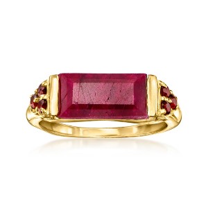 Ross-Simons 6.00 Carat Ruby and .50 ct. t.w. Garnet Ring in 18kt Gold Over Sterling - 1 of 4