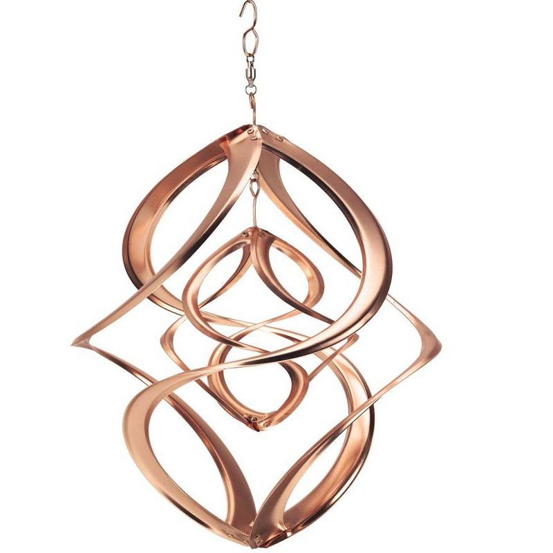 Wind & Weather Copper-Plated Dual Spiral Hanging Metal Wind Spinner, 3 of 4
