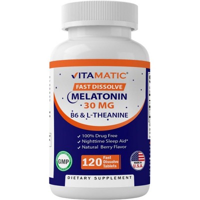Melatonin 30 mg with L-Theanine & B6 120 Fast Dissolve Tablets