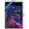 Trends International Wumples - Neon Dinosaur Framed Wall Poster Prints - 3 of 4