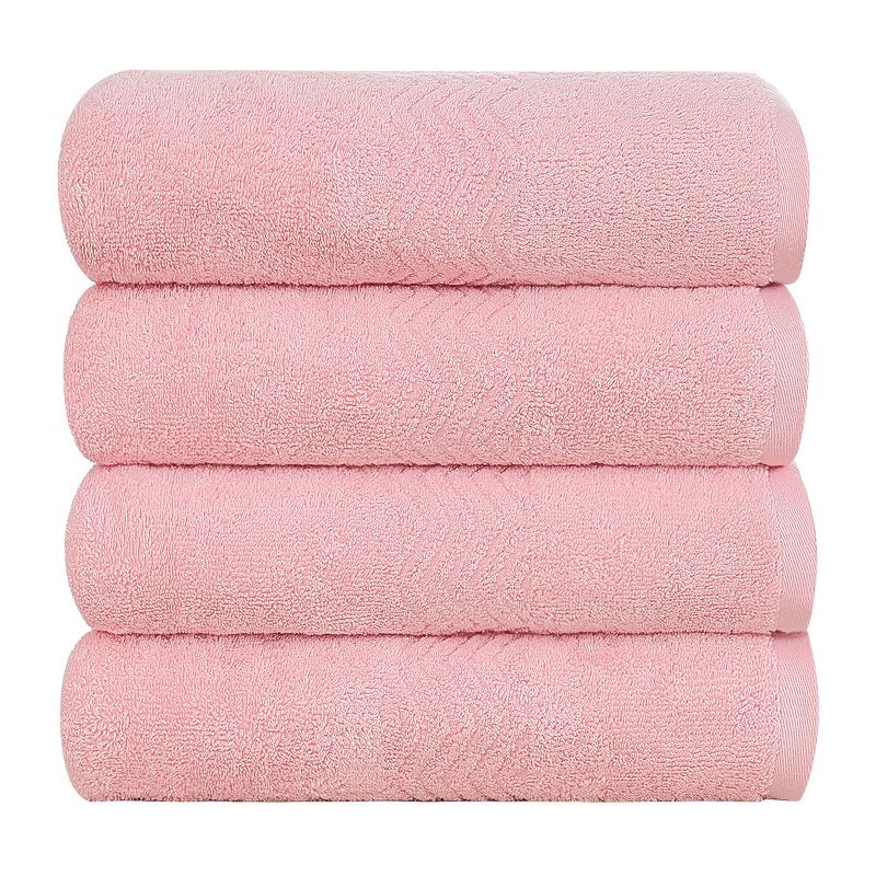 PiccoCasa Luxury Bath Towels Soft Absorbent 100% Cotton Cream Towel Set 4 Pcs, 5 of 6
