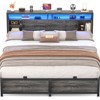 Besiost Storage Bed with Sliding Doors, LED Lights & USB Charging Station - 3 of 4