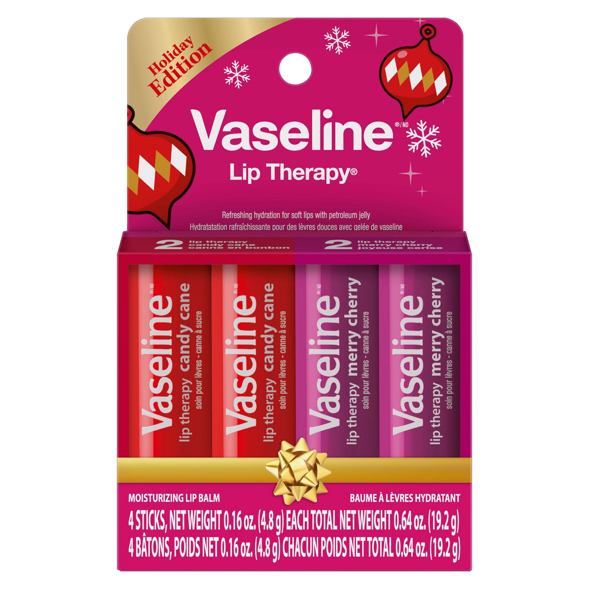 Vaseline Lip Therapy - Holiday Flavors Collection - 4pk