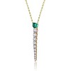 Guili 14K Gold-Plated Sterling Silver Necklace with CZ Icicle Journey Pendant in Red, Blue, or Green—Elegant, Stylish, and Perfect for Layering. - 2 of 3