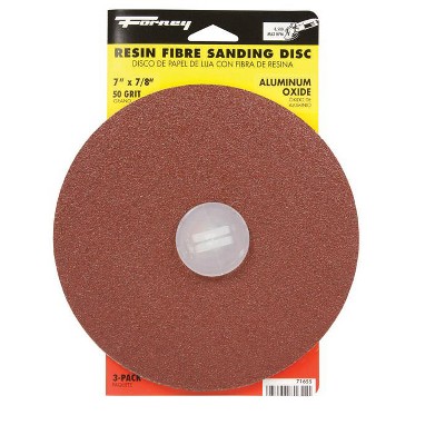 Forney 7 in. Aluminum Oxide Adhesive Sanding Disc 50 Grit 3 pk