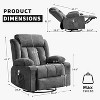 Swivel Recliner Chair,Wide Rocker Chair with Heat Massage,Single Rocking Chair with 3 Positions,2 Side Pockets,Cup Holders,USB Ports,Remote Control - 2 of 4